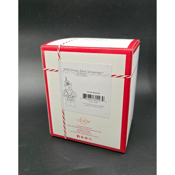 2019 Lenox Snowy Beat Snowman Ornament Collectible Porcelain ornament with Box M - Picture 5 of 6